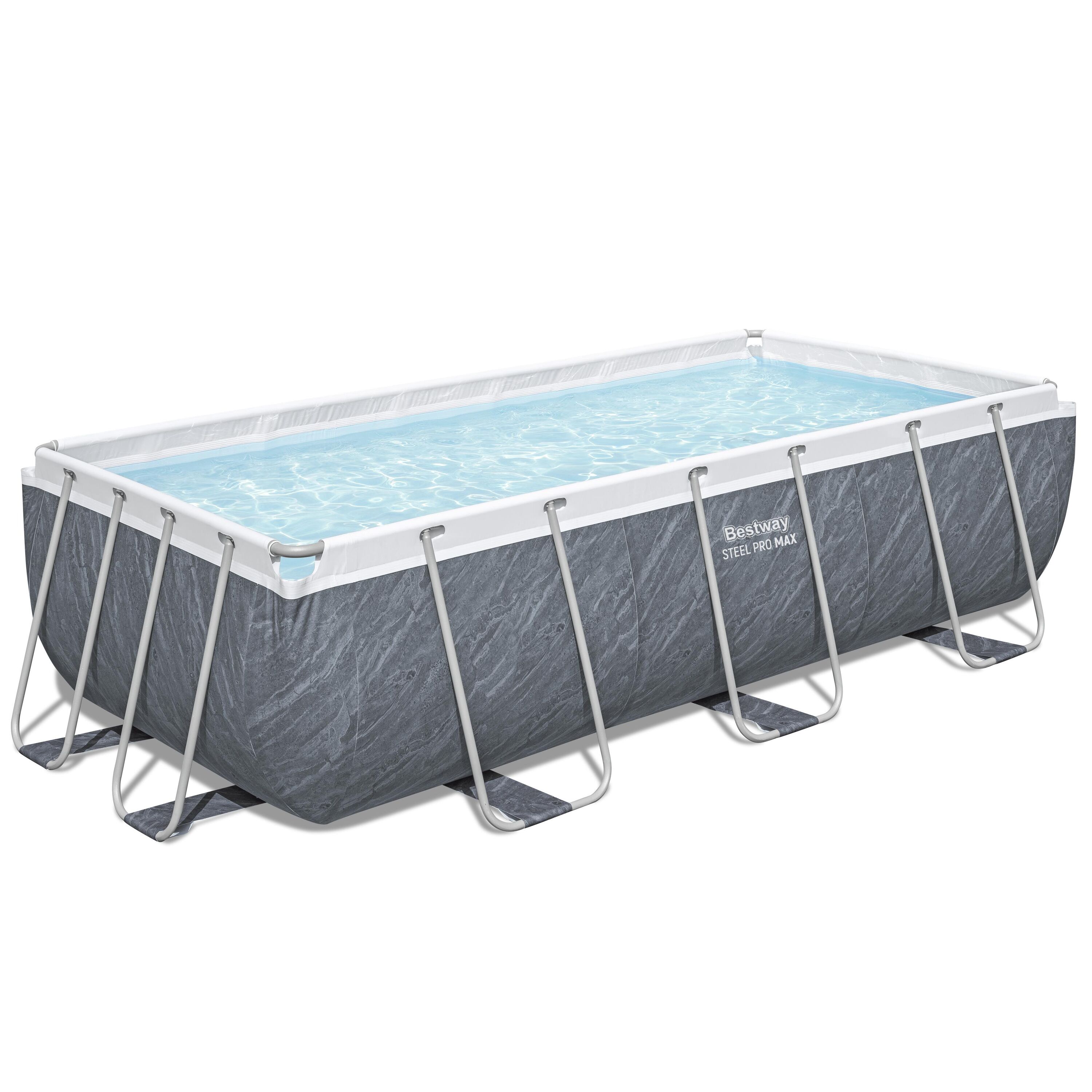 Piscina solo struttura - 404x201x100 cm effetto marmo