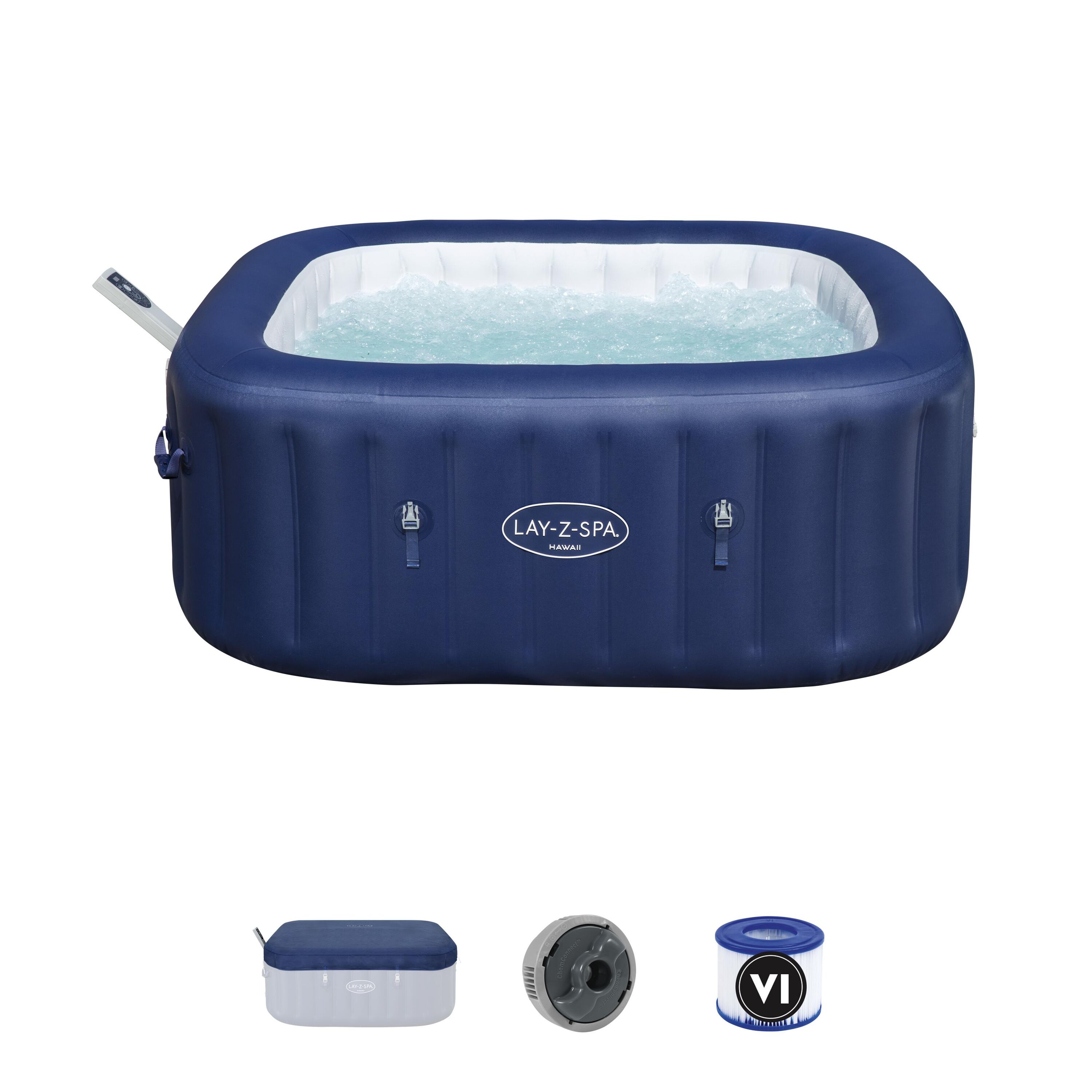 Idromassaggio gonfiabile Hawaii Lay-Z-Spa  AirJet 4-6 persone quadrato