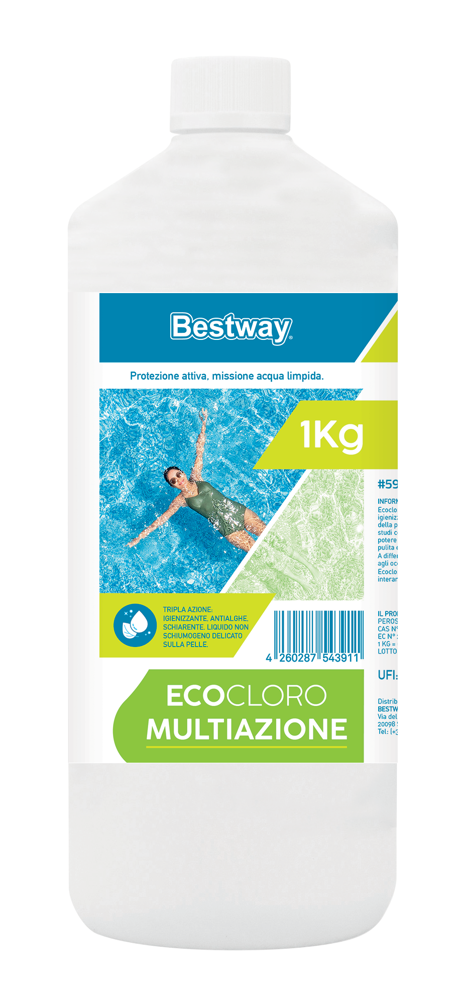 Eco-cloro multiazione per piscina da 1 kg