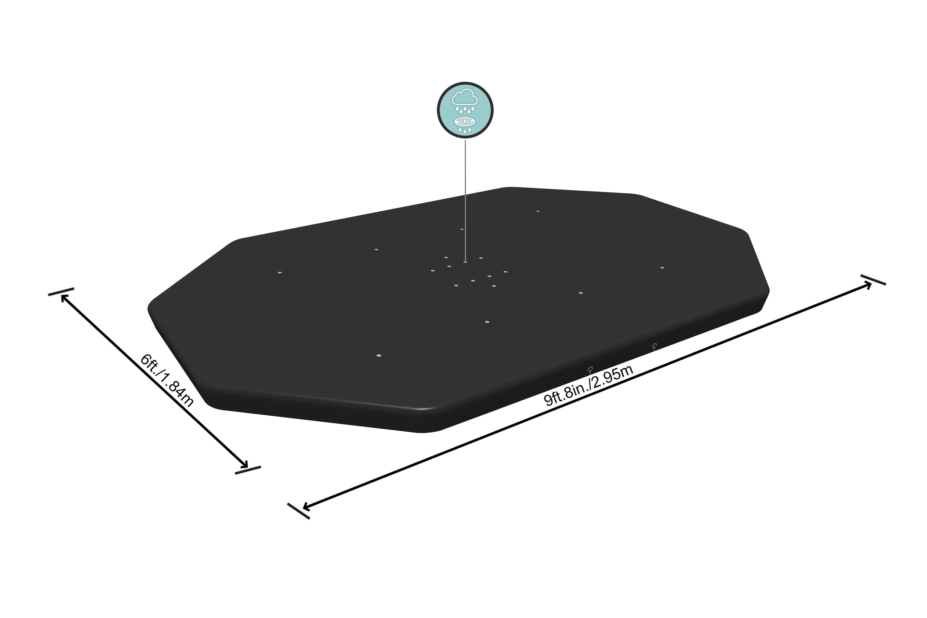 Copertura ovale per piscina fuori terra da 300x200x84 cm