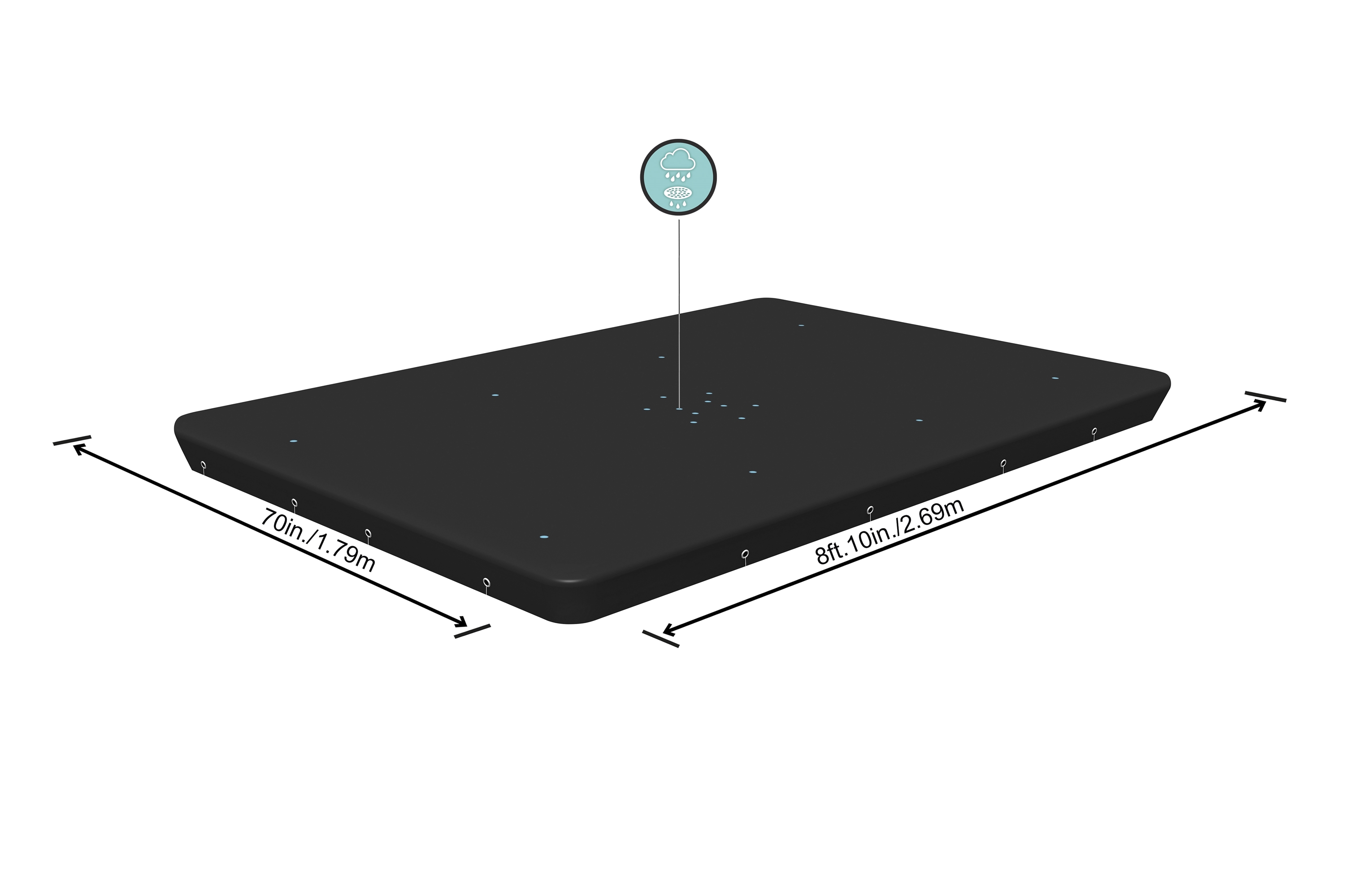 Copertura per piscina fuori terra rettangolare da 282x196x84 cm