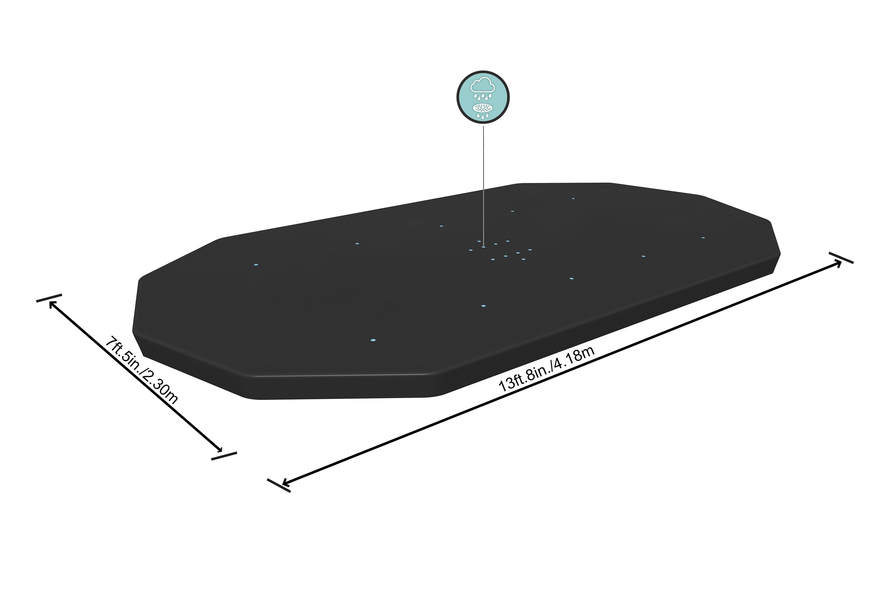 Copertura ovale per piscina fuori terra da 427x250x100 cm
