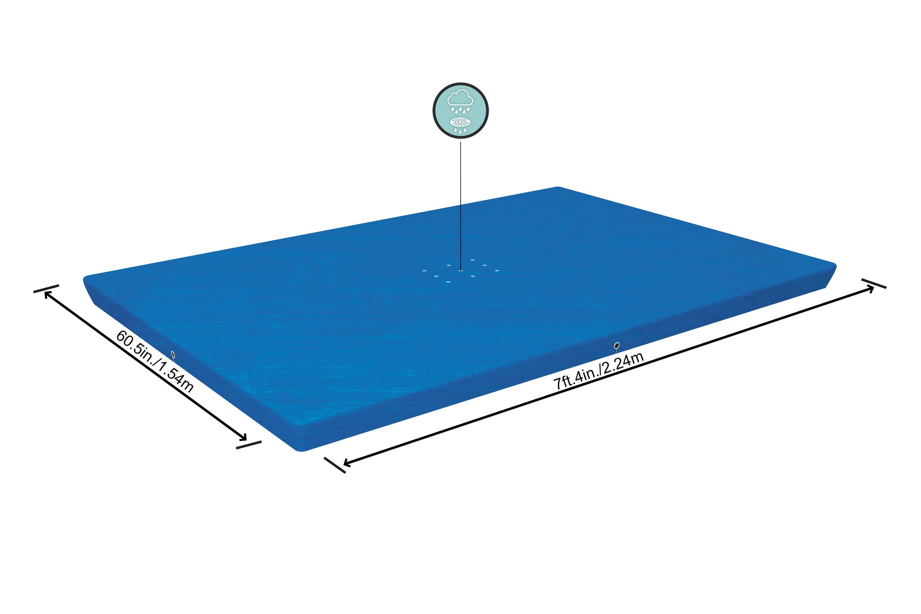 Copertura rettangolare per piscina da 221x150 cm